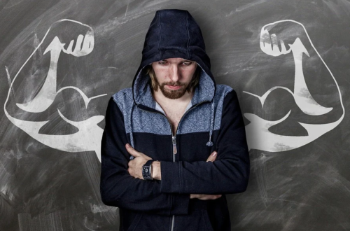 man infront of board